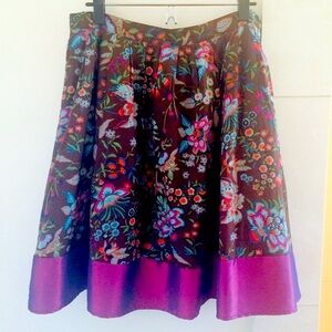 🍂💐Vibrant Chocolate Floral Skirt